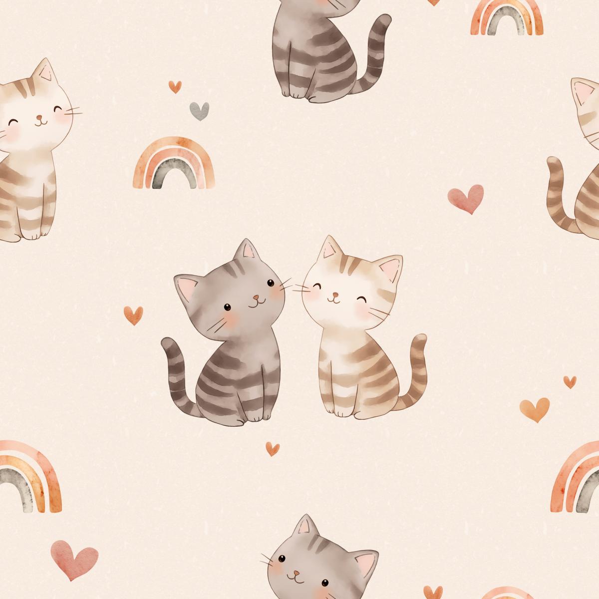 Rainbow Kittys - Bio Jersey / Bio French Terry Rainbow Kittys - Bio Jersey / Bio French Terry